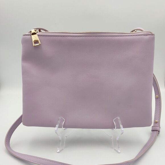 Urban Expressions Vegan Certified Lilac Crossbody Tri-Zip Purse - Picture 1 of 4